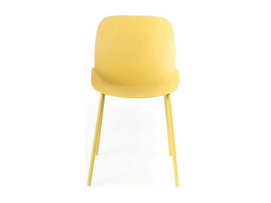 Lot de 4 chaises modernes en polypropylène jaune "Azzurra" avec structure en métal peint pour salon