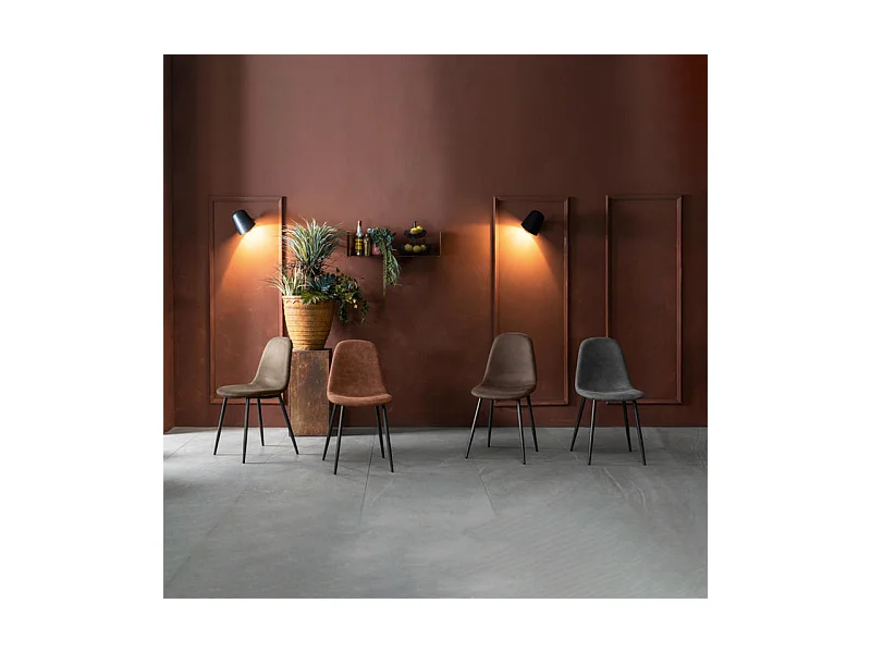 Set di 4 sedie imbottite grigio "Ginestra" moderni in similpelle cm 50x44 84h