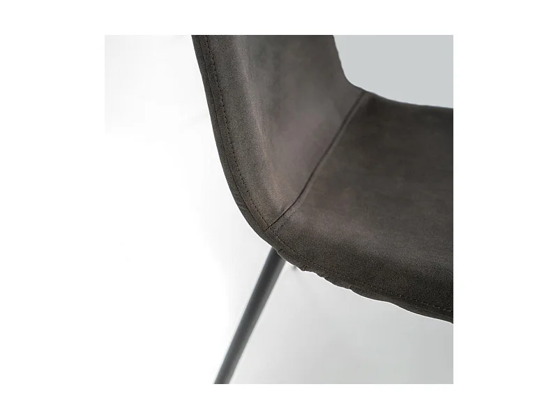 Set di 4 sedie imbottite grigio "Ginestra" moderni in similpelle cm 50x44 84h