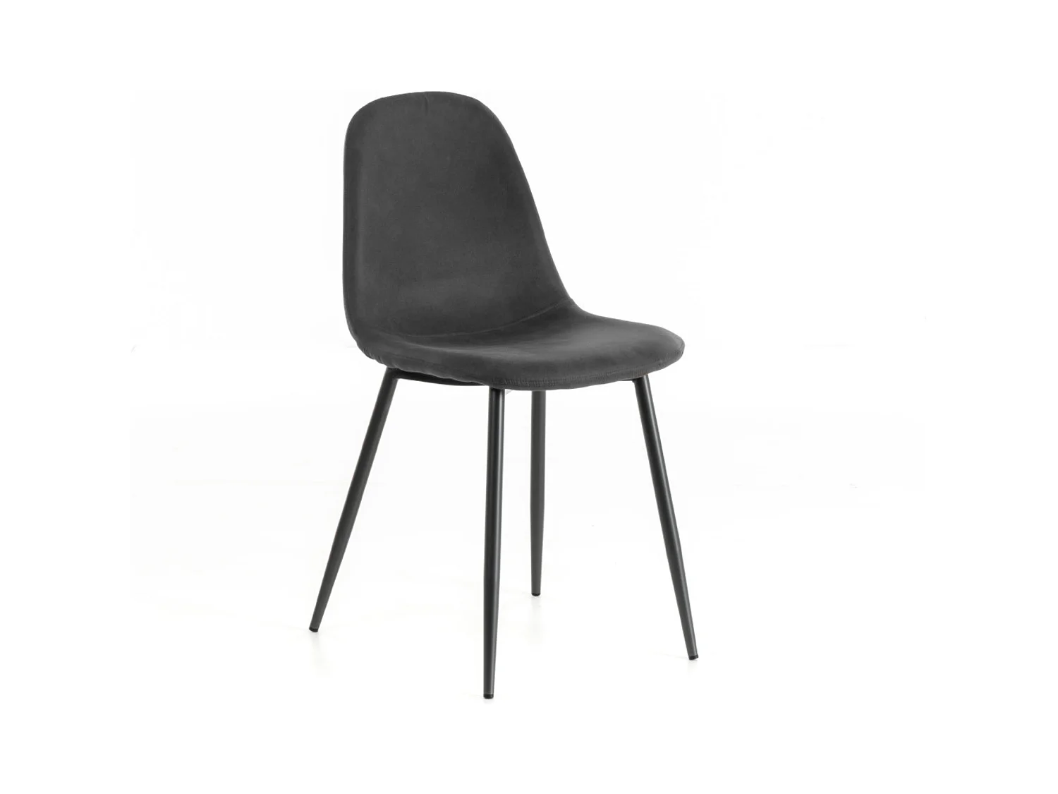 Lot de 4 chaises modernes "Ginestra" rembourrées grises en simili cuir, 50x44 cm, 84h