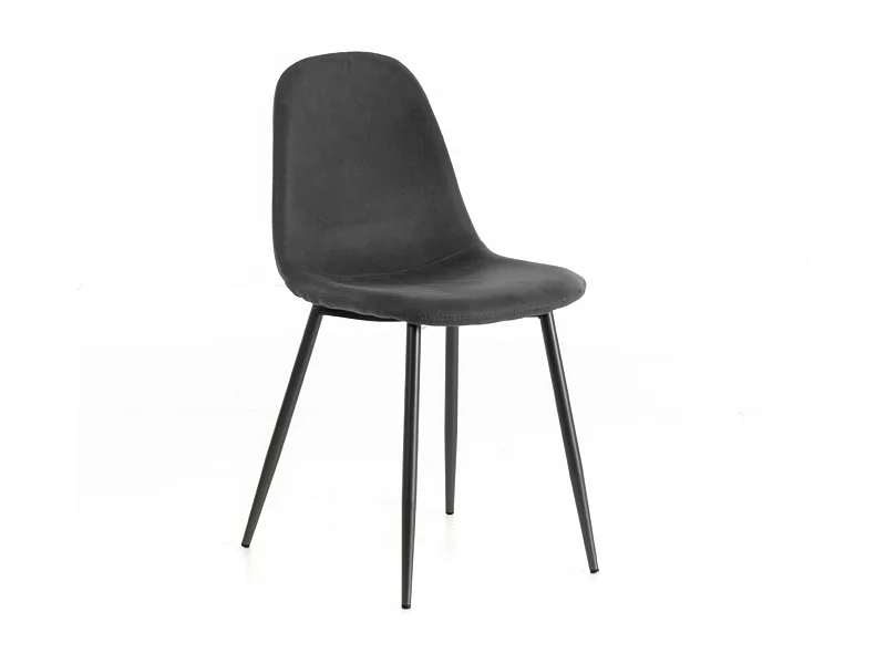 Conjunto de 4 sillas modernas "Ginestra" tapizadas en piel sintética gris, 50x44 cm, 84h