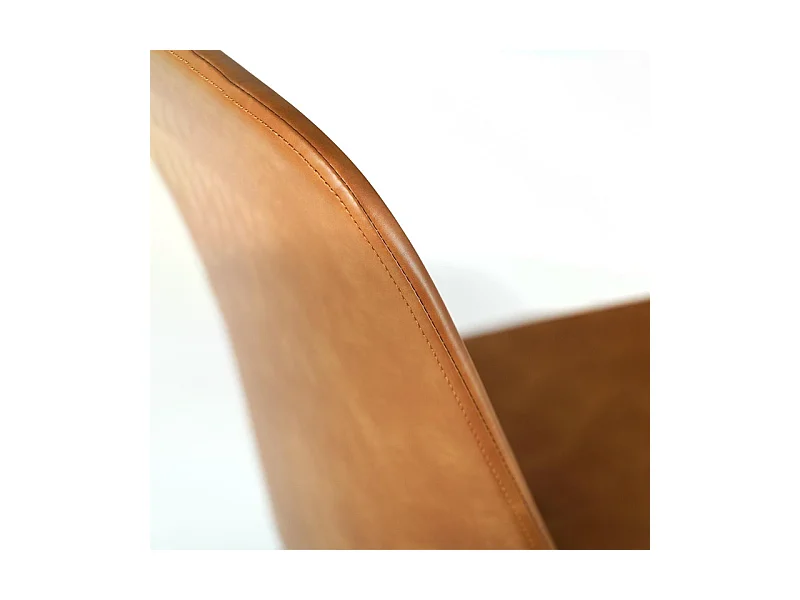 Set di 4 sedie moderne da pranzo caramello "Damasco" imbottite in similpelle soft touch