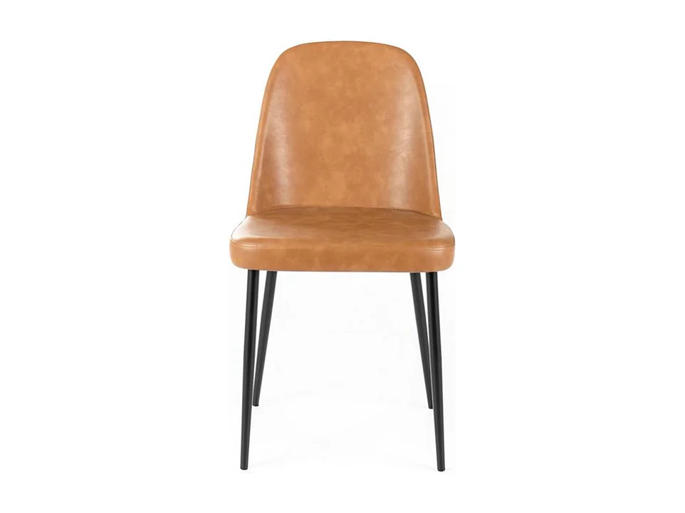 Set di 4 sedie moderne da pranzo caramello "Damasco" imbottite in similpelle soft touch