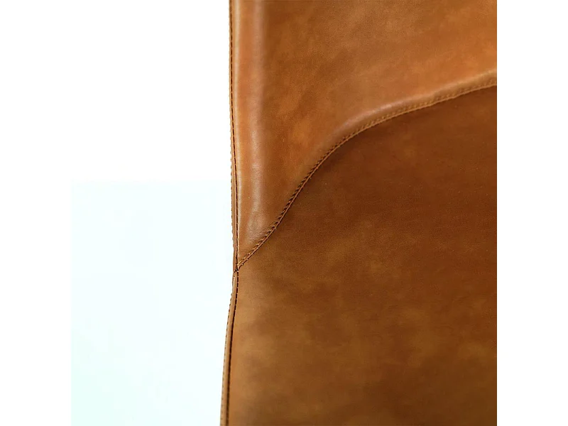 Set di 4 sedie moderne da pranzo caramello "Damasco" imbottite in similpelle soft touch