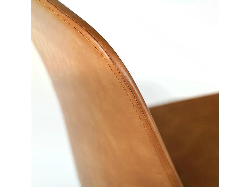 Set di 4 sedie moderne da pranzo caramello "Damasco" imbottite in similpelle soft touch