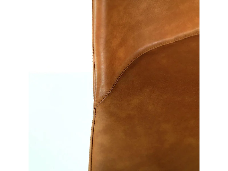 Zestaw 4 nowoczesnych krzeseł do jadalni w kolorze karmelowym "Damascus" obitych miękką w dotyku skórą ekologiczną