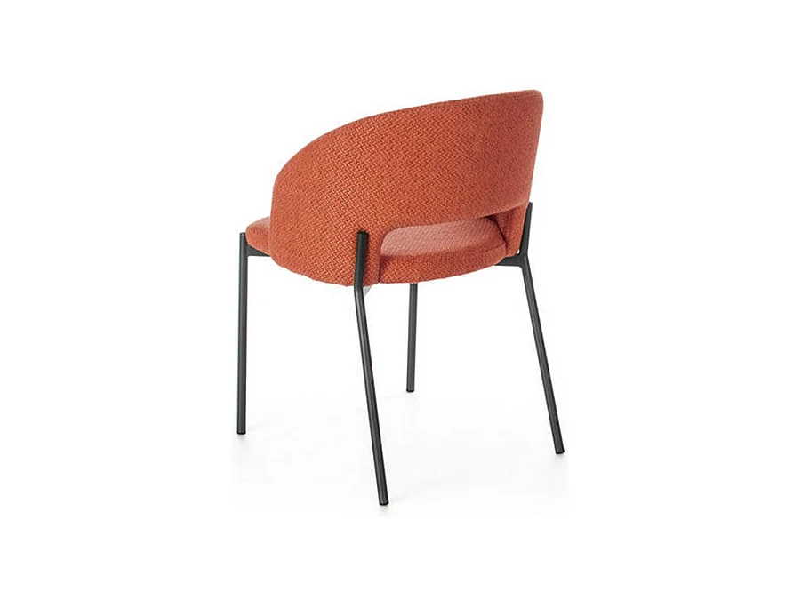 Set di 4 sedie moderne imbottite "Erica" da pranzo in tessuto arancione cm 56x52 78,5h