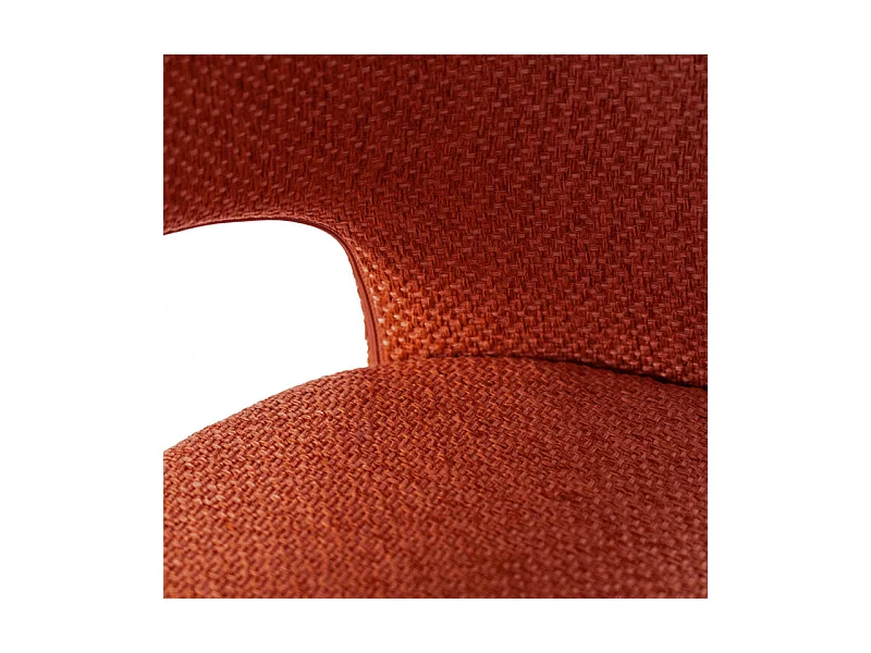 Set di 4 sedie moderne imbottite "Erica" da pranzo in tessuto arancione cm 56x52 78,5h