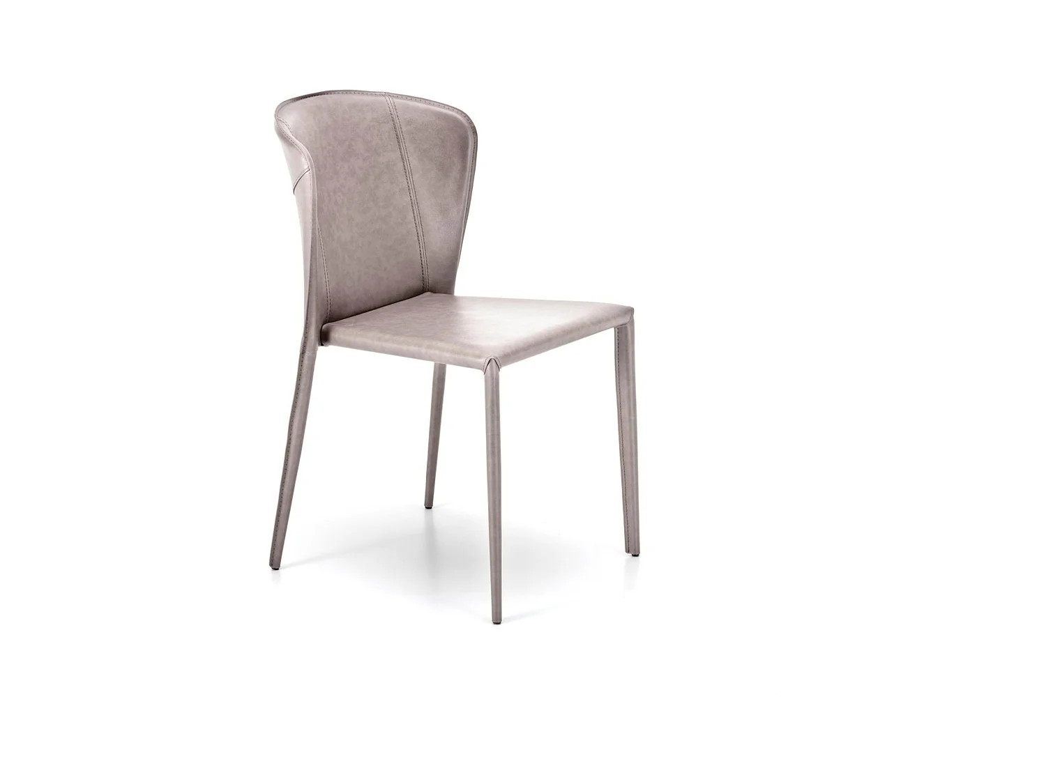 Lot de 4 chaises modernes en simili cuir gris clair "Glicine" pour salon élégant 56x49 cm 82h