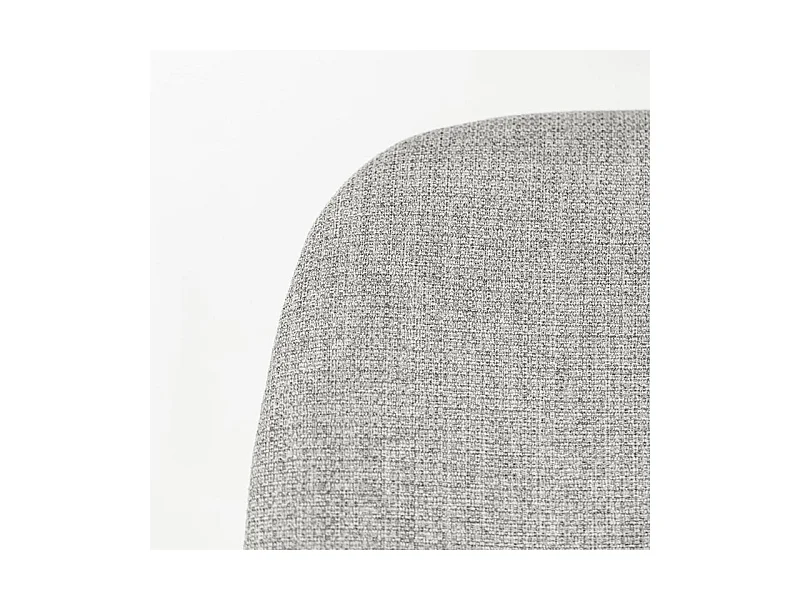 Set di 4 sedie da pranzo in tessuto grigio chiaro "Sami" con gambe in metallo verniciato eleganti moderne