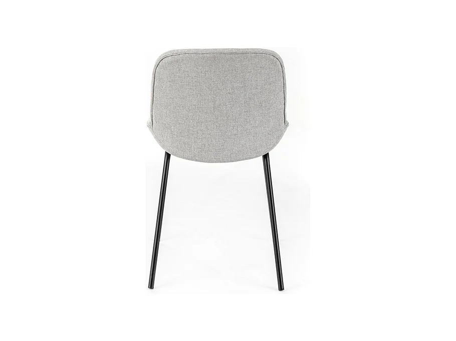 Set di 4 sedie da pranzo in tessuto grigio chiaro "Sami" con gambe in metallo verniciato eleganti moderne