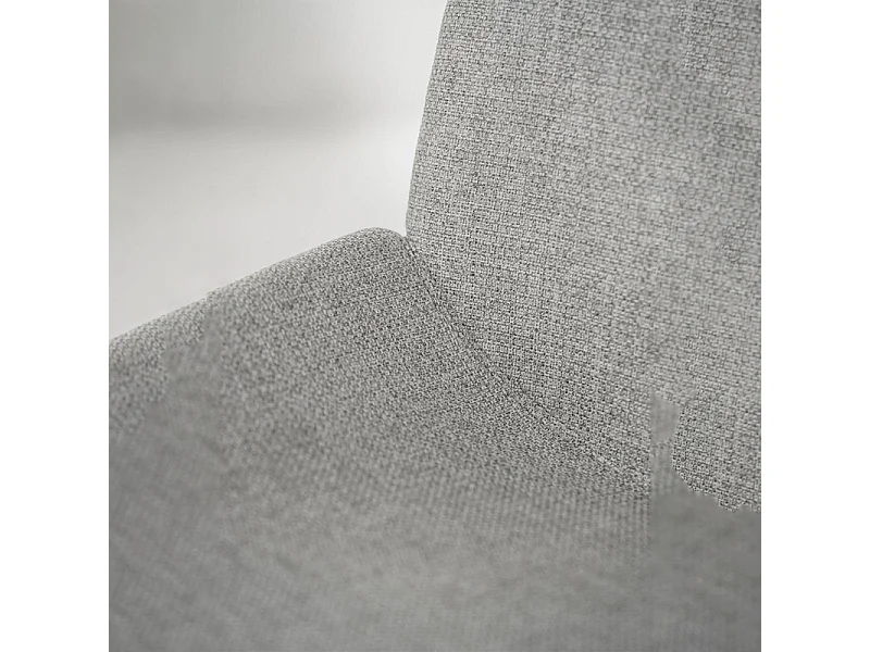 Set di 4 sedie da pranzo in tessuto grigio chiaro "Sami" con gambe in metallo verniciato eleganti moderne