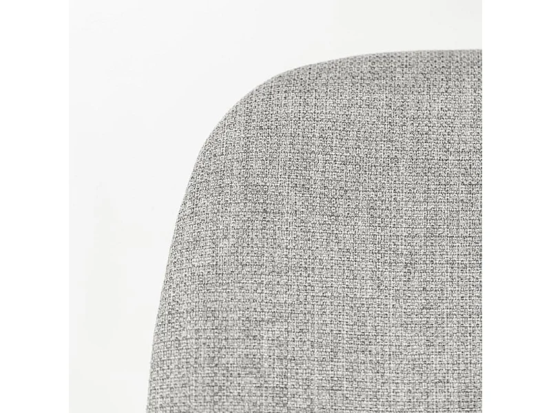 Set di 4 sedie da pranzo in tessuto grigio chiaro "Sami" con gambe in metallo verniciato eleganti moderne