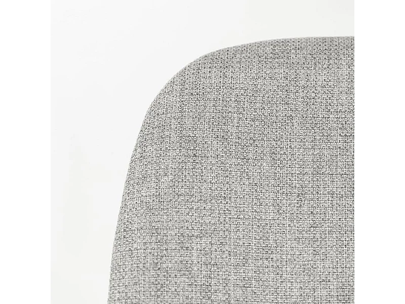 Set di 4 sedie da pranzo in tessuto grigio chiaro "Sami" con gambe in metallo verniciato eleganti moderne