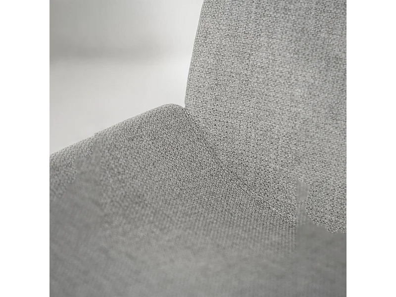 Set di 4 sedie da pranzo in tessuto grigio chiaro "Sami" con gambe in metallo verniciato eleganti moderne