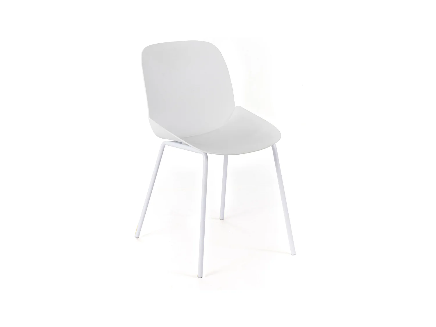 Lot de 4 chaises modernes en polypropylène blanc "Azzurra" avec structure en métal peint pour salon