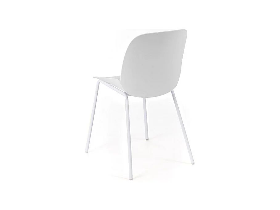 Lot de 4 chaises modernes en polypropylène blanc "Azzurra" avec structure en métal peint pour salon