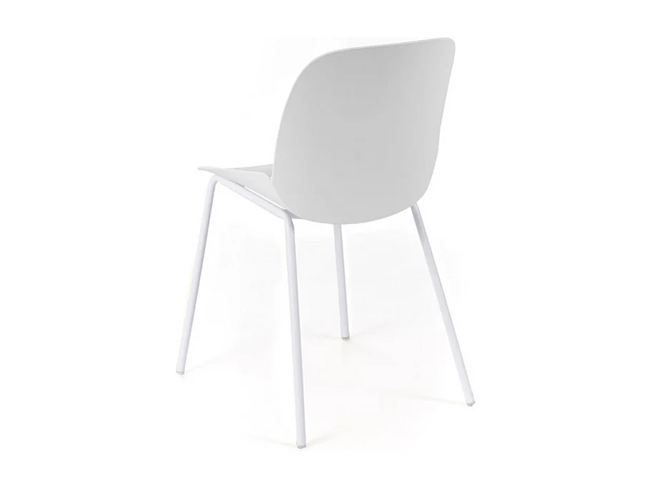 Lot de 4 chaises modernes en polypropylène blanc "Azzurra" avec structure en métal peint pour salon