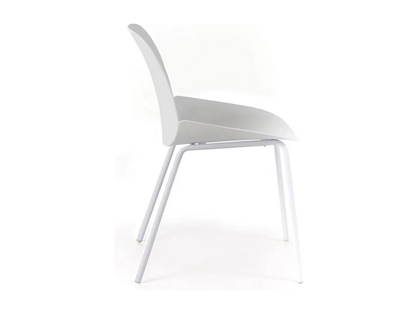 Lot de 4 chaises modernes en polypropylène blanc "Azzurra" avec structure en métal peint pour salon