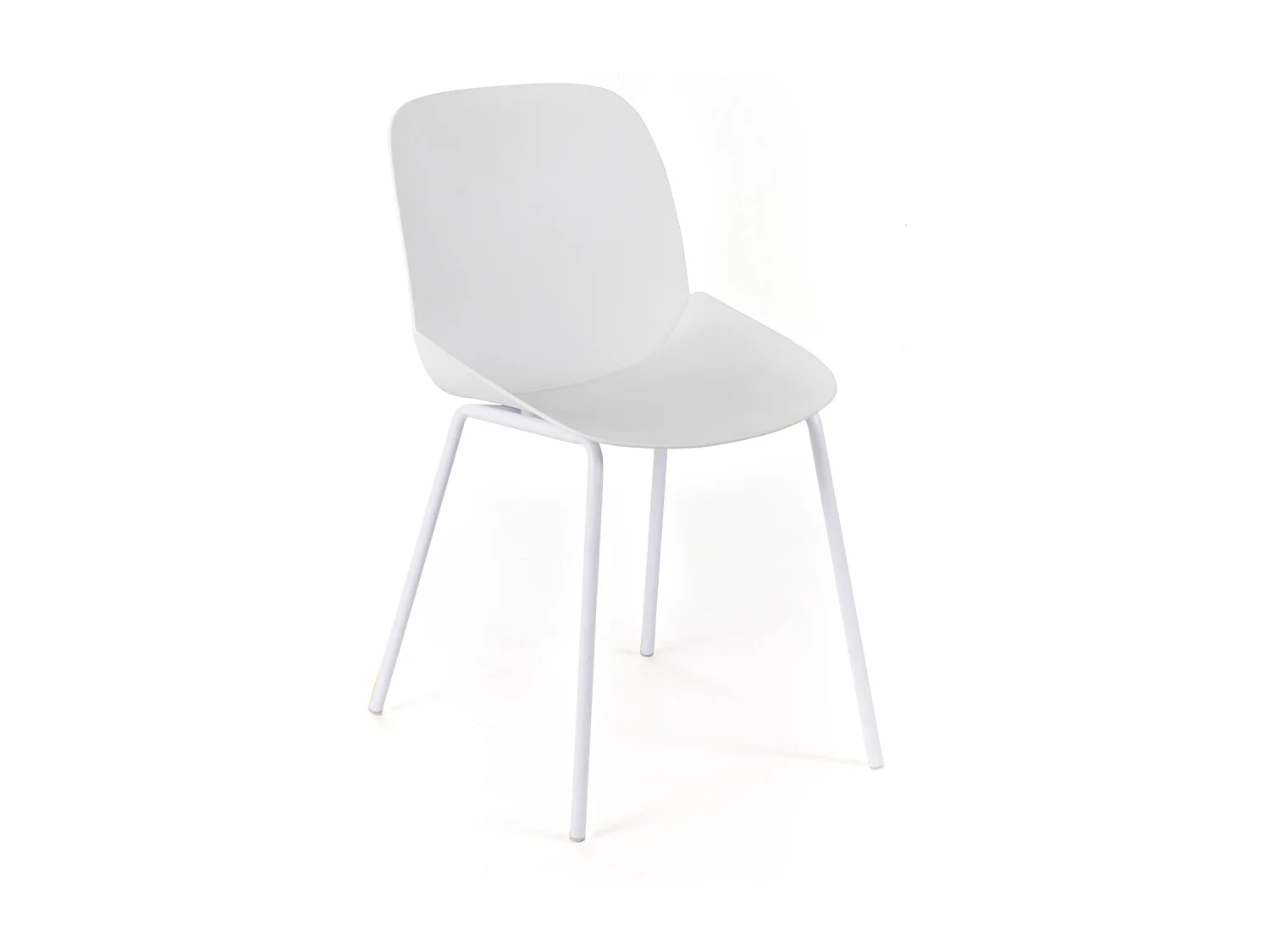 Lot de 4 chaises modernes en polypropylène blanc "Azzurra" avec structure en métal peint pour salon