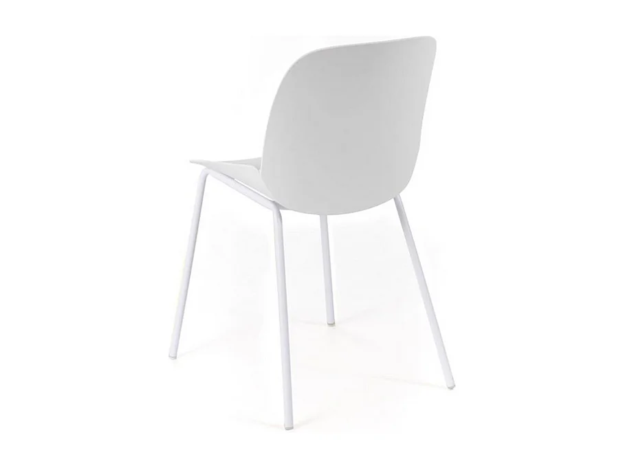 Lot de 4 chaises modernes en polypropylène blanc "Azzurra" avec structure en métal peint pour salon