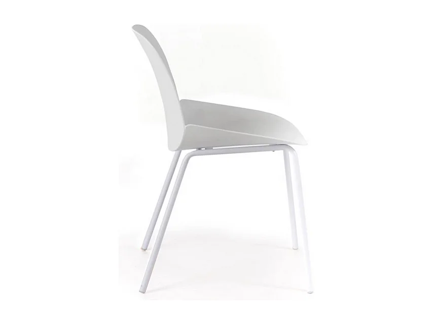 Lot de 4 chaises modernes en polypropylène blanc "Azzurra" avec structure en métal peint pour salon