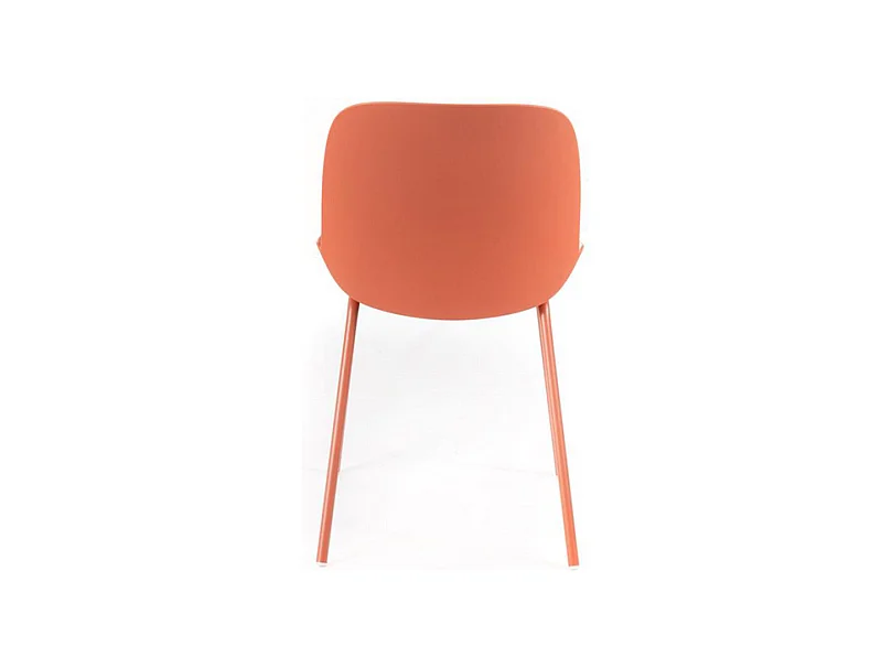 Lot de 4 chaises modernes en polypropylène orange "Azzurra" avec structure en métal peint pour salon