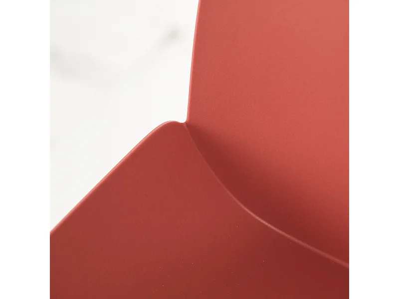 Set di 4 sedie moderne in polipropilene arancione "Azzurra" con struttura in metallo verniciato da soggiorno