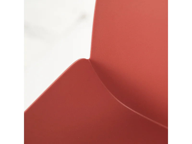 Lot de 4 chaises modernes en polypropylène orange "Azzurra" avec structure en métal peint pour salon