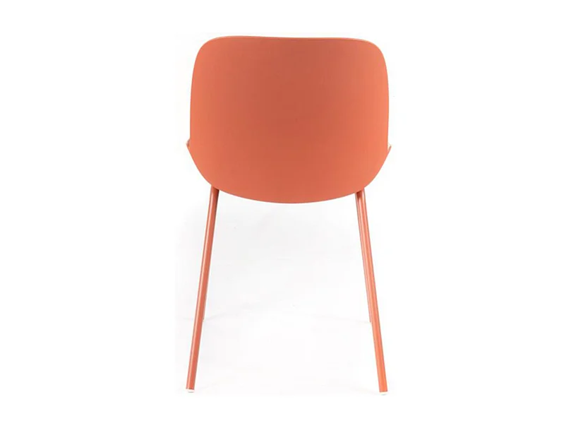Lot de 4 chaises modernes en polypropylène orange "Azzurra" avec structure en métal peint pour salon