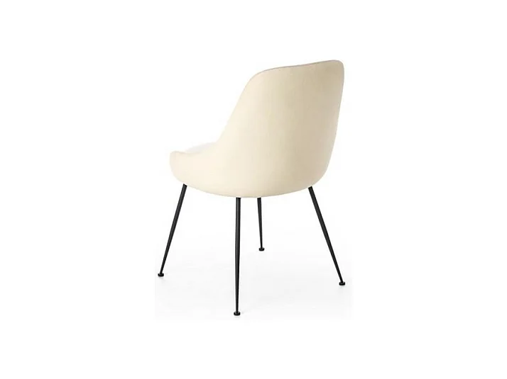 Sedia moderna imbottita "Alyssa" effetto velluto bianco cm 49,5x48,5 80h