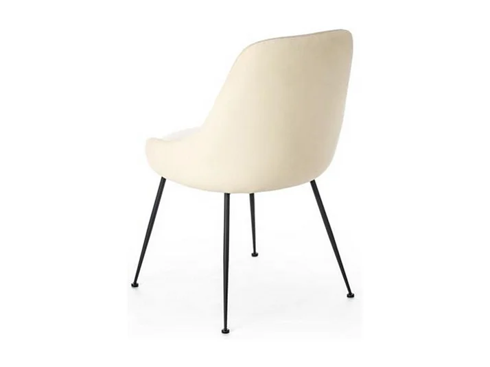 Sedia moderna imbottita "Alyssa" effetto velluto bianco cm 49,5x48,5 80h