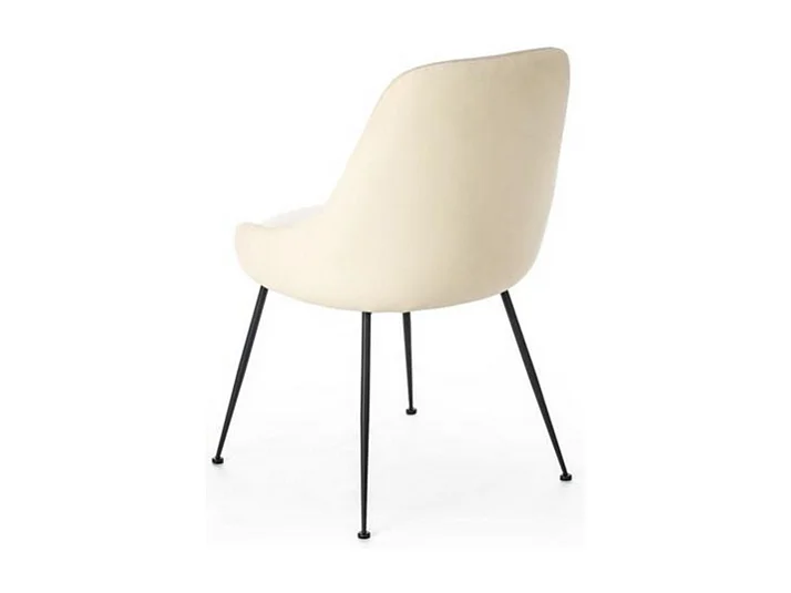 Sedia moderna imbottita "Alyssa" effetto velluto bianco cm 49,5x48,5 80h