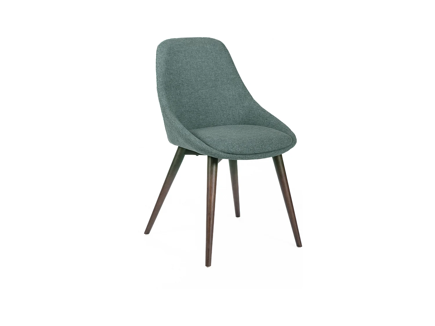 Lot de 4 chaises de salle à manger modernes en tissu vert "Zaira" structure en bois cm 49x58 85h