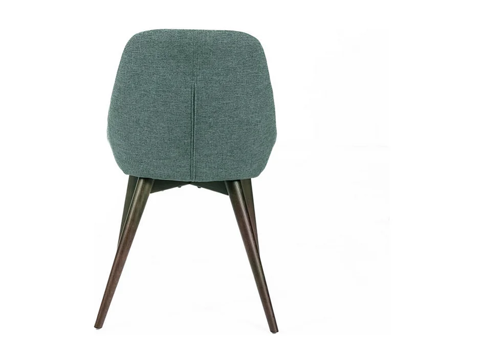 Set di 4 sedie moderne da pranzo in tessuto verde "Zaira" struttura in legno cm 49x58 85h