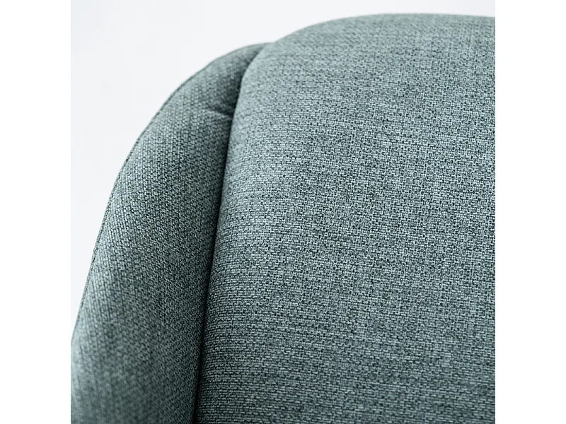 Set di 4 sedie moderne da pranzo in tessuto verde "Zaira" struttura in legno cm 49x58 85h