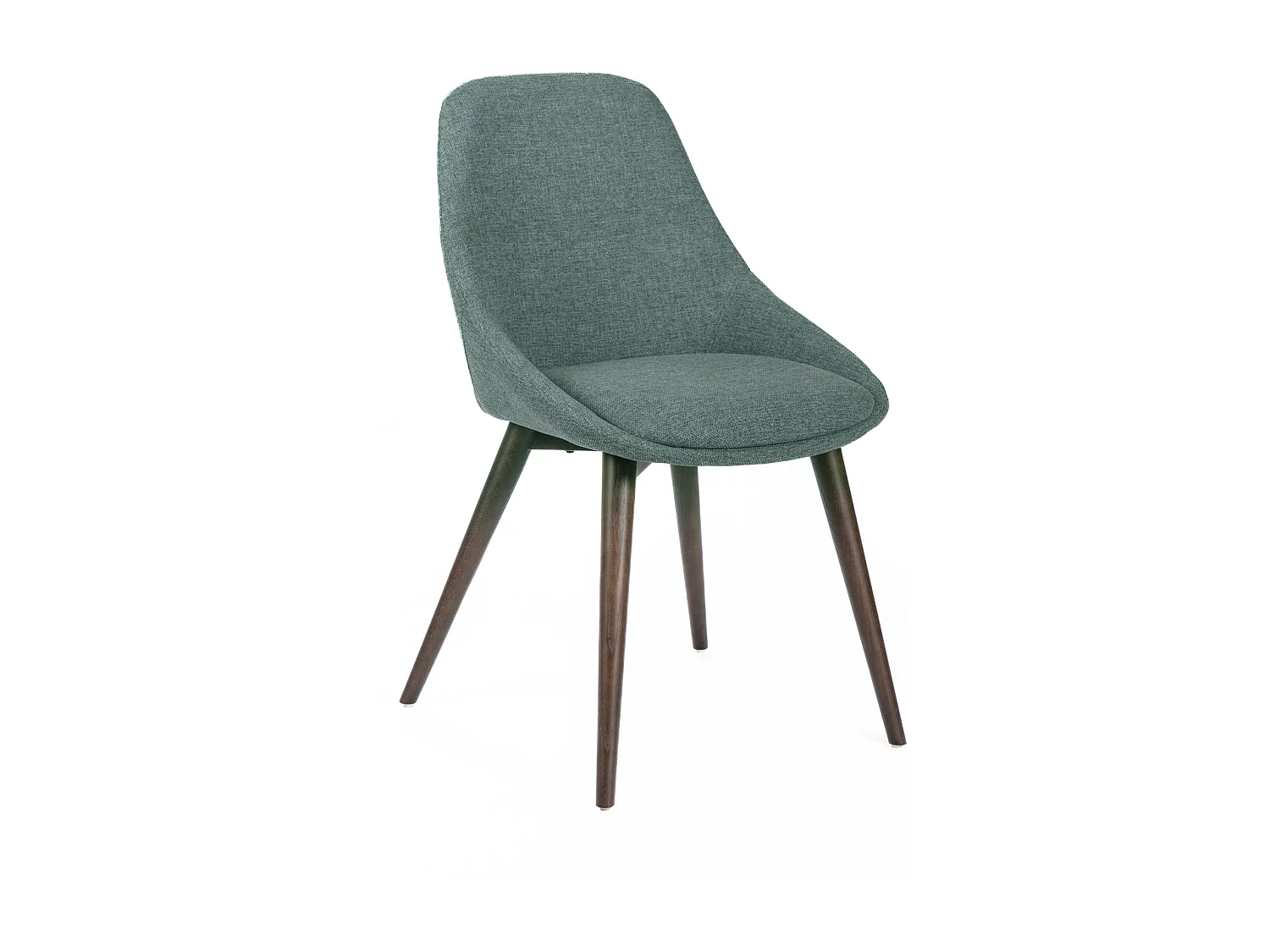 Lot de 4 chaises de salle à manger modernes en tissu vert "Zaira" structure en bois cm 49x58 85h