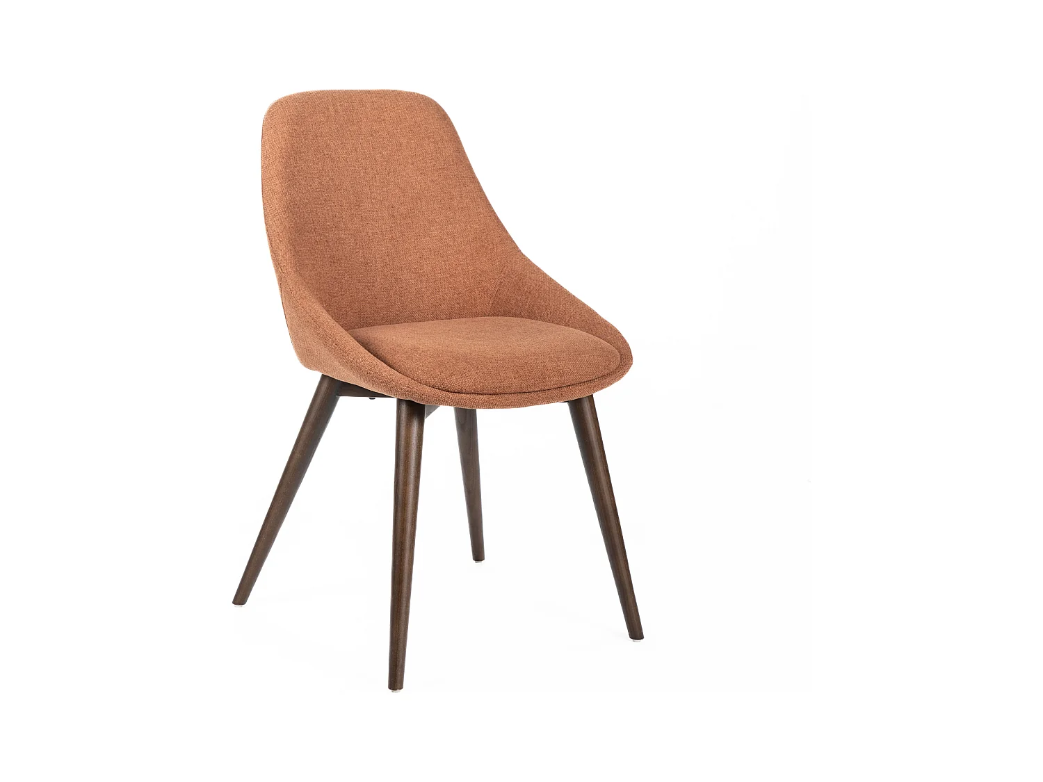 Lot de 4 chaises de salle à manger modernes en tissu rouille "Zaira" structure en bois 49x58 cm 85h