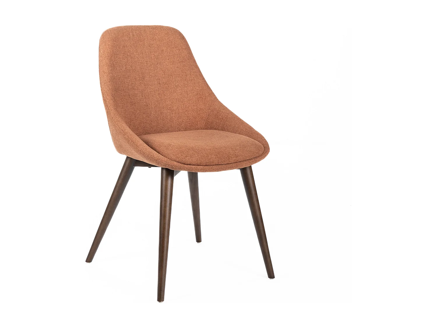 Lot de 4 chaises de salle à manger modernes en tissu rouille "Zaira" structure en bois 49x58 cm 85h