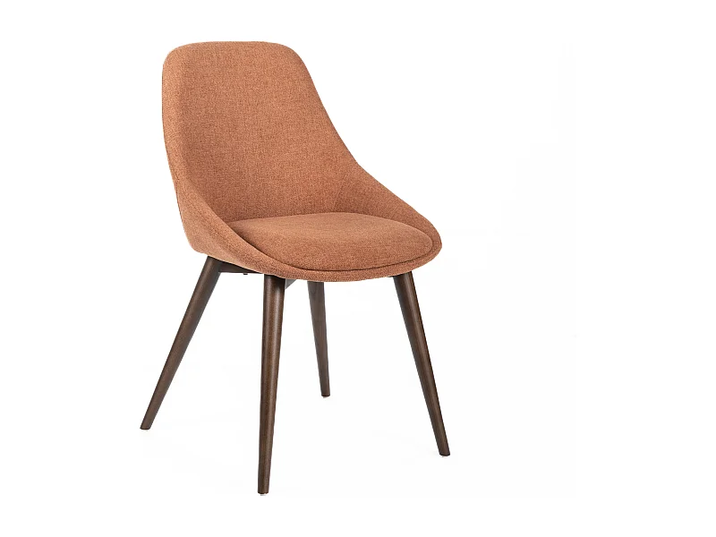 Lot de 4 chaises de salle à manger modernes en tissu rouille "Zaira" structure en bois 49x58 cm 85h