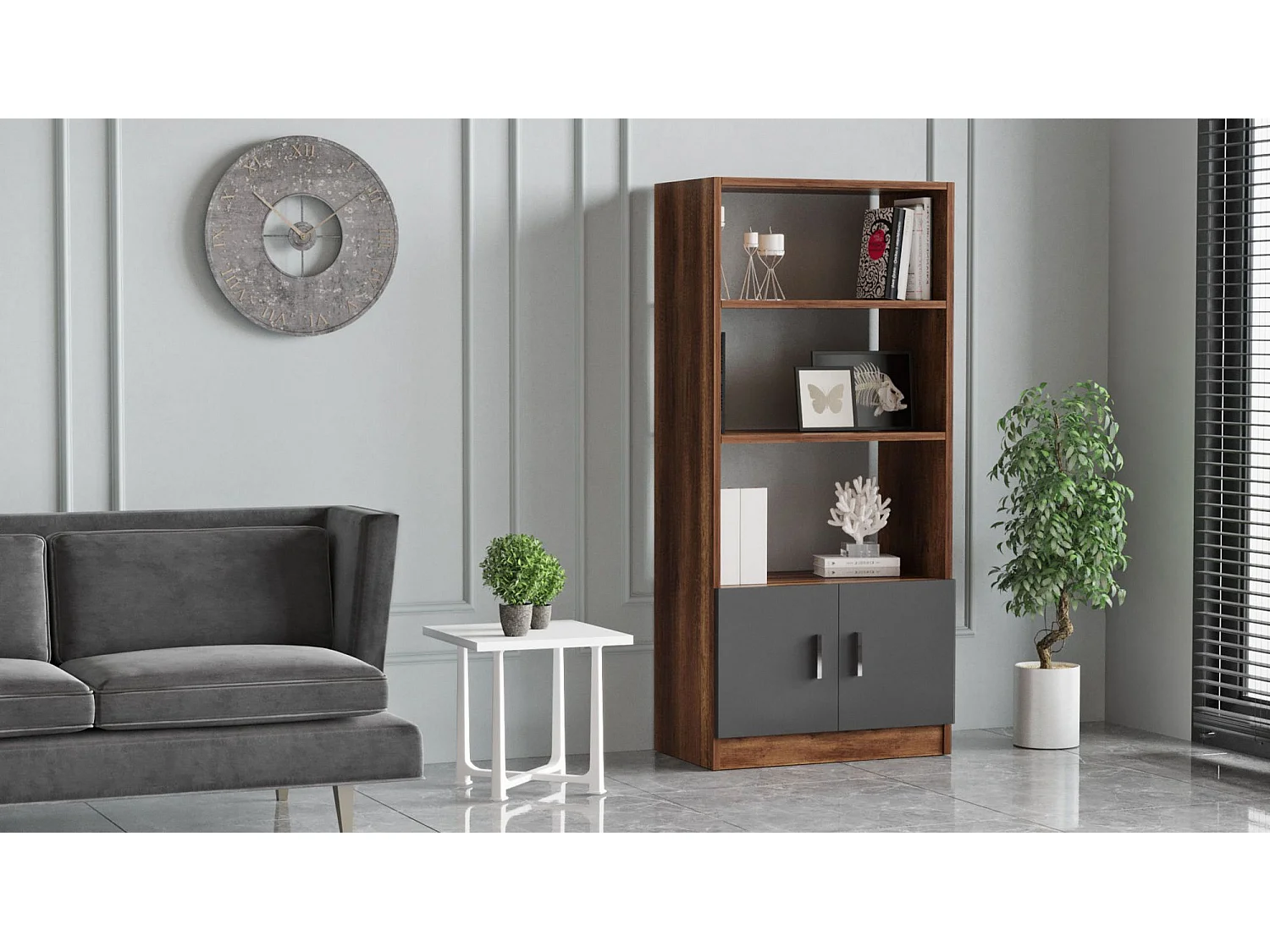 Canapé Convertible Modulable "Kiara" 294cm Gris