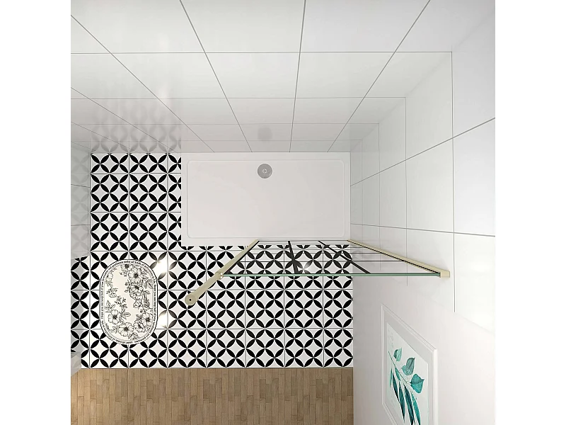 Stabilisatiestang 200 cm douchewand,voor glasdikte 6-10mm.(goud)