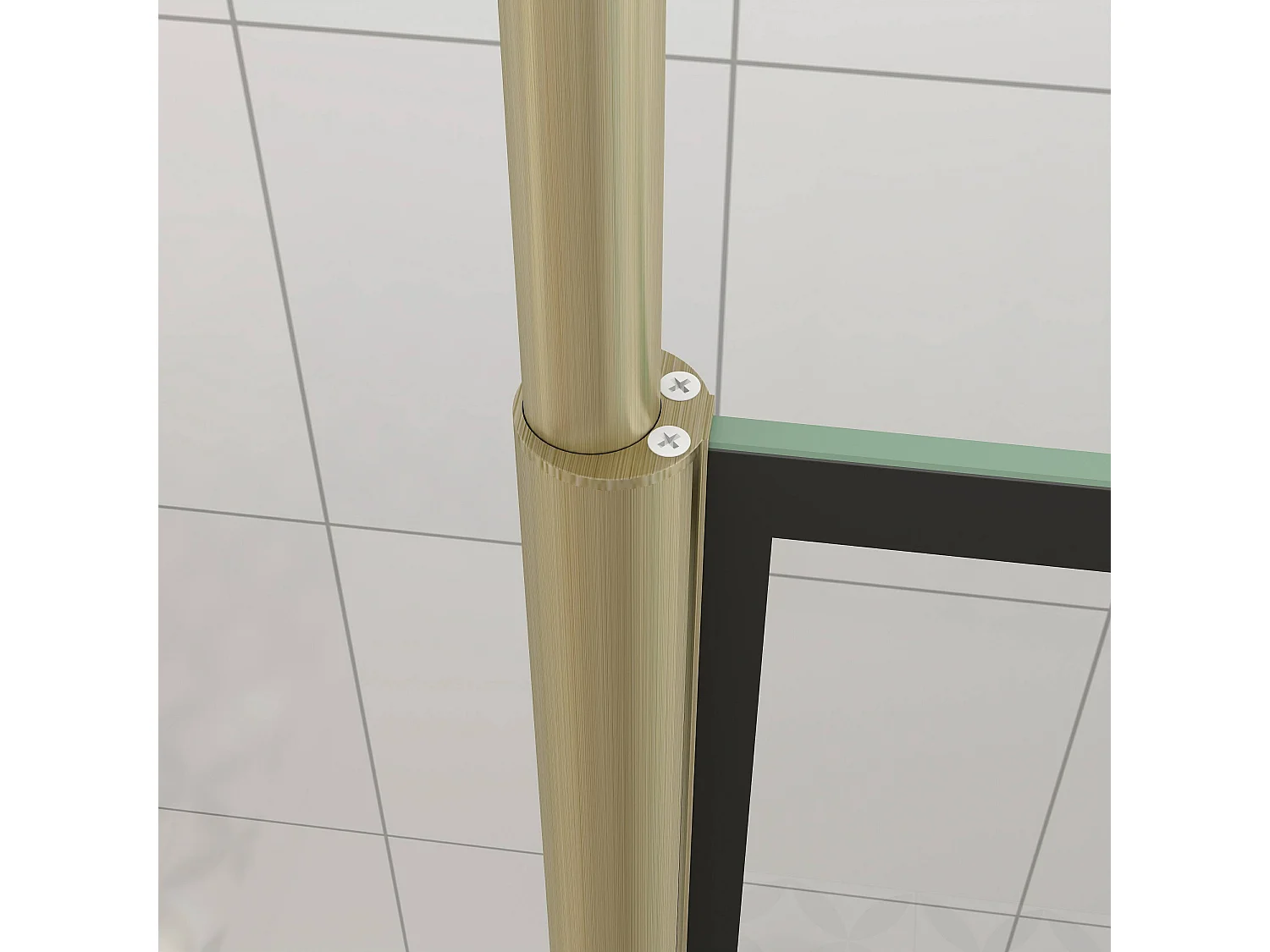 Stabilisatiestang 200 cm douchewand,voor glasdikte 6-10mm.(goud)