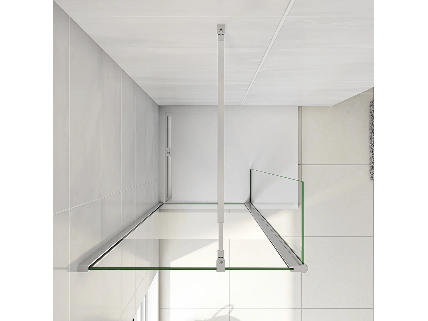 Uitschuifbare stabilisatiestang  73-120 cm voor glasdikte 6-10mm.(chroom)