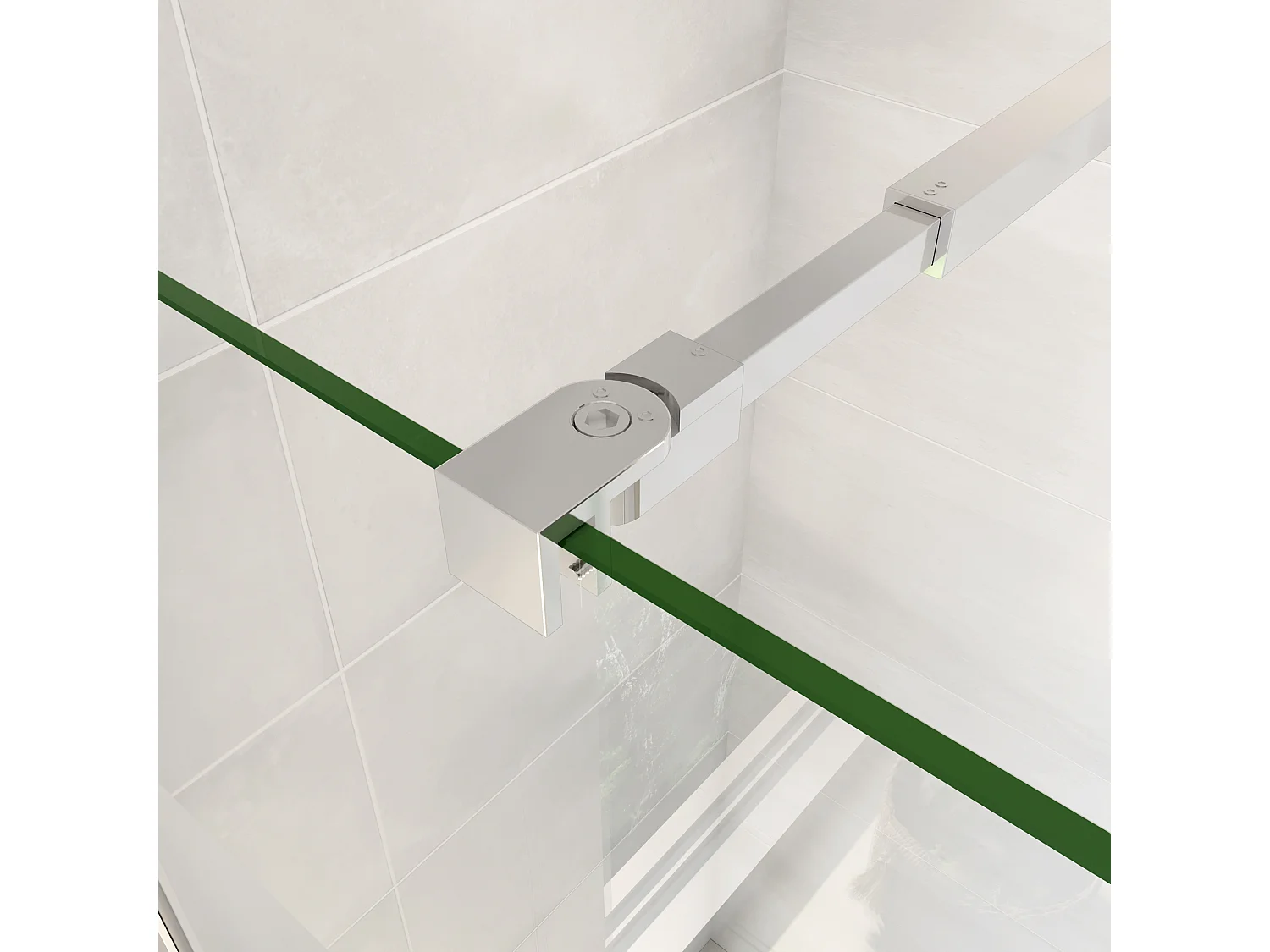 Uitschuifbare stabilisatiestang  73-120 cm voor glasdikte 6-10mm.(chroom)