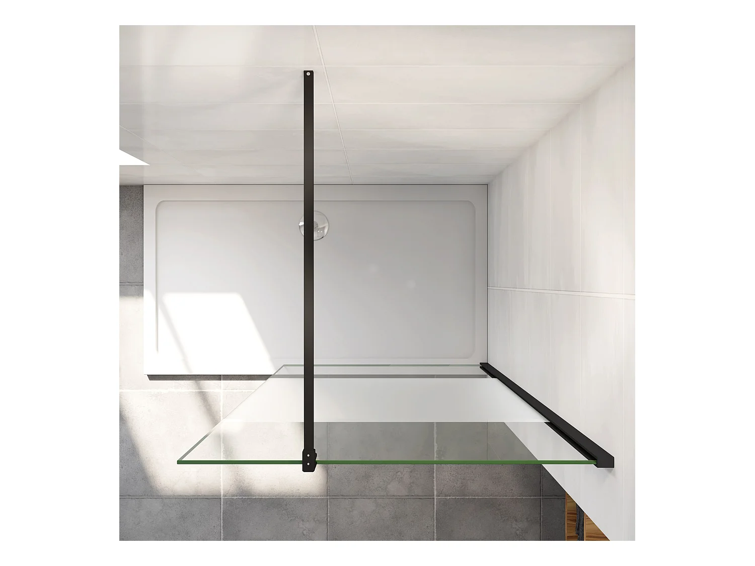 Stabilisatiestang 140 cm douchewand,voor glasdikte 6-10mm.(Mat zwart)