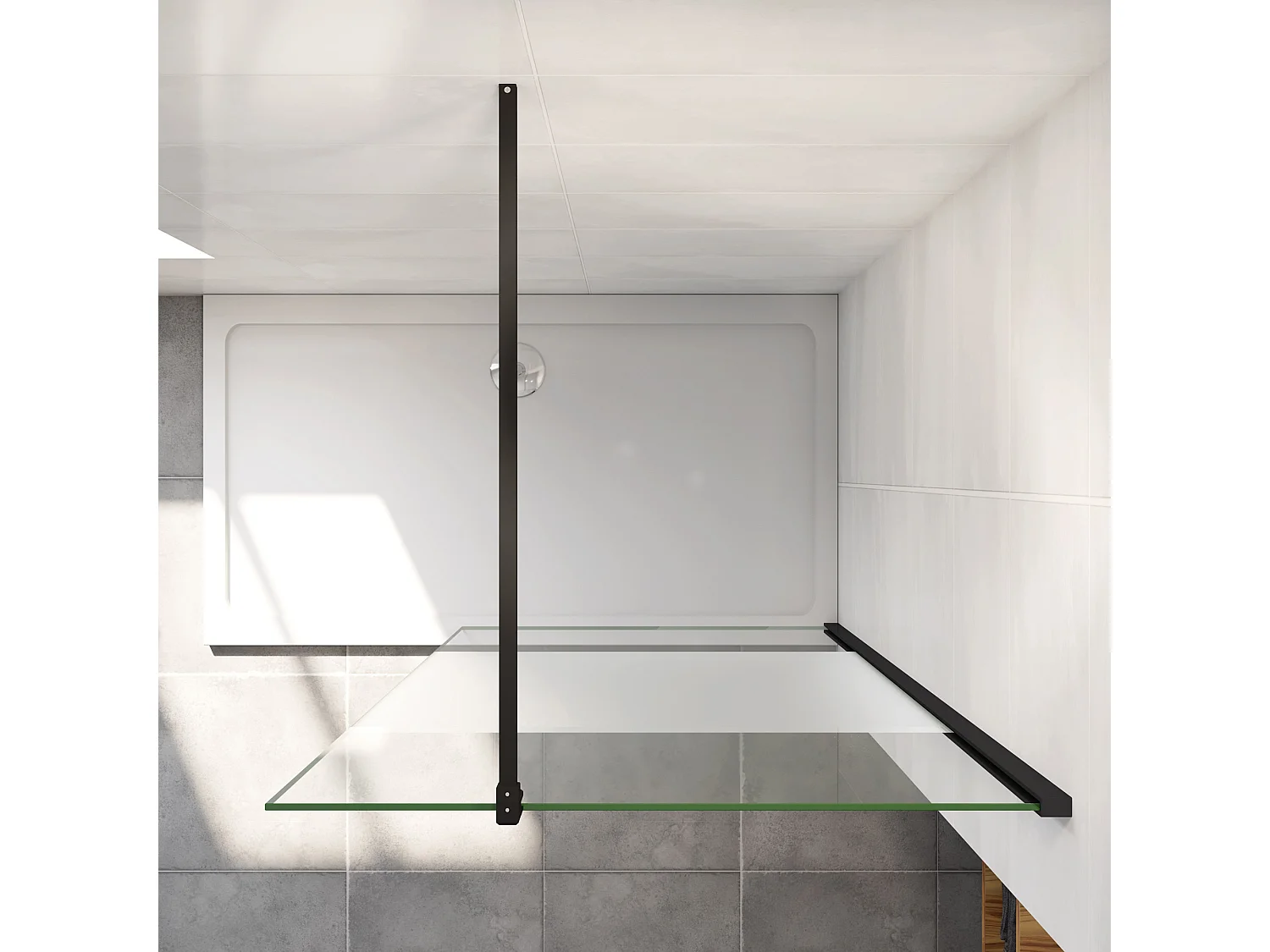 Stabilisatiestang 140 cm douchewand,voor glasdikte 6-10mm.(Mat zwart)