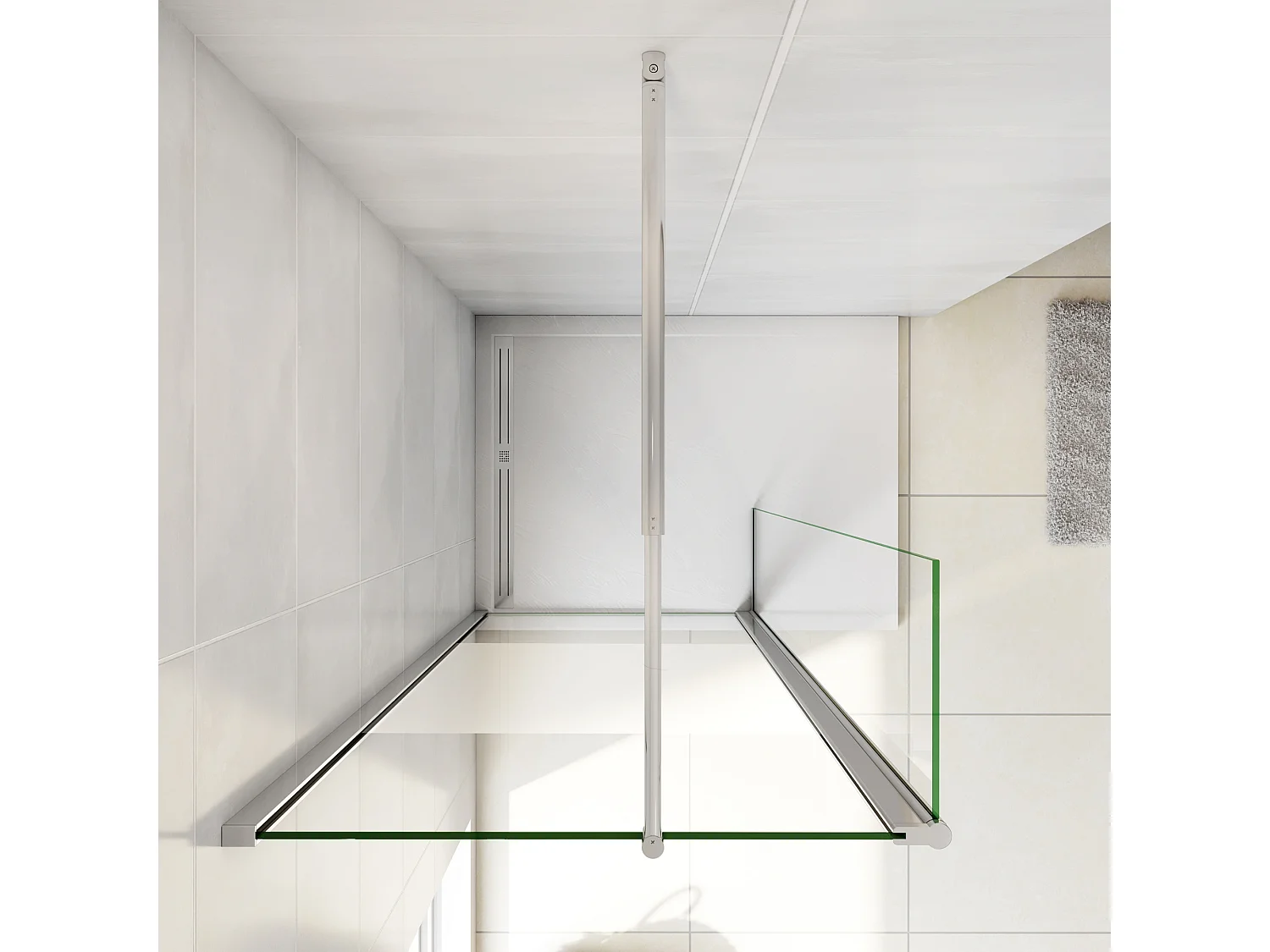 Uitschuifbare stabilisatiestang 70 -120 cm ,voor glasdikte 6-10mm.(chroom)