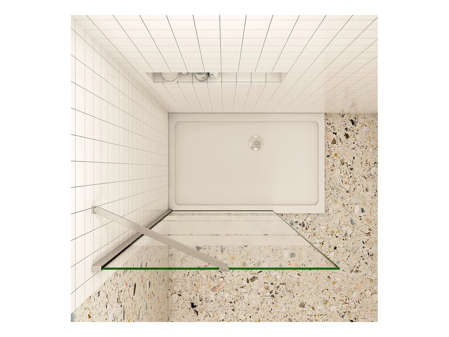 Stabilisatiestang hoek 45 graden ,voor glasdikte 6-8 mm.(chroom)