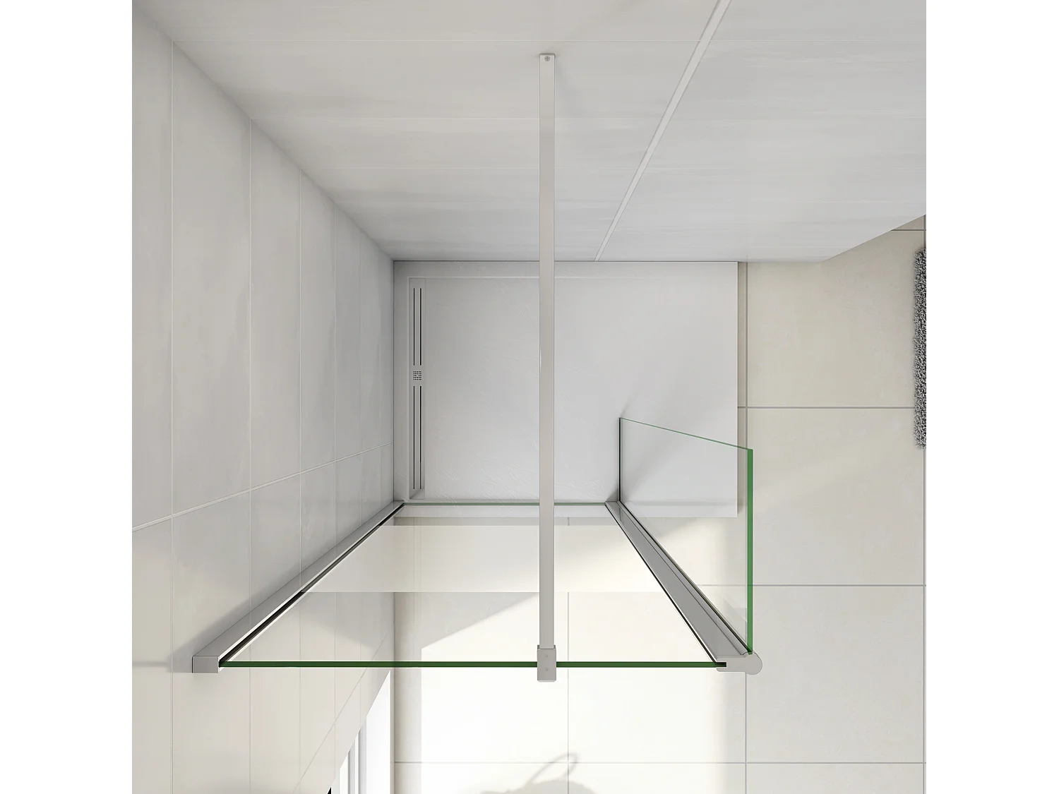 Stabilisatiestang 140 cm douchewand,voor glasdikte 6-10mm.(chroom)